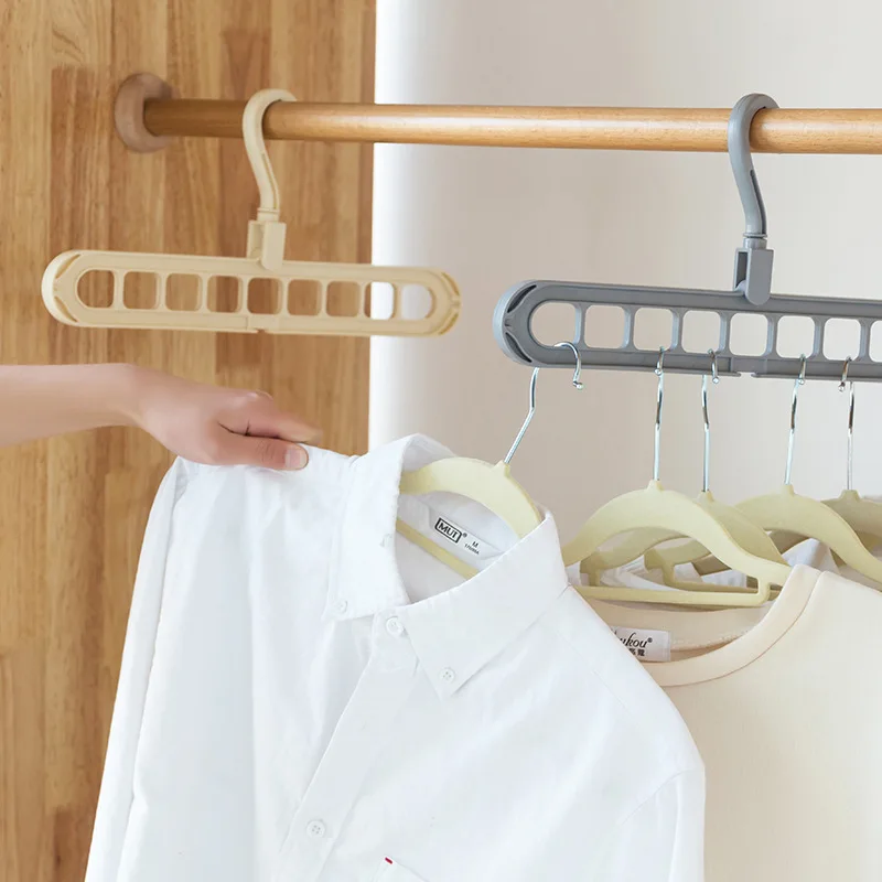 

NEW PP Plastic Clothes Hangers Multiport Support Circle Clothes Hanger Drying Rack Storage Racks with Flexible Hook Hanging Head