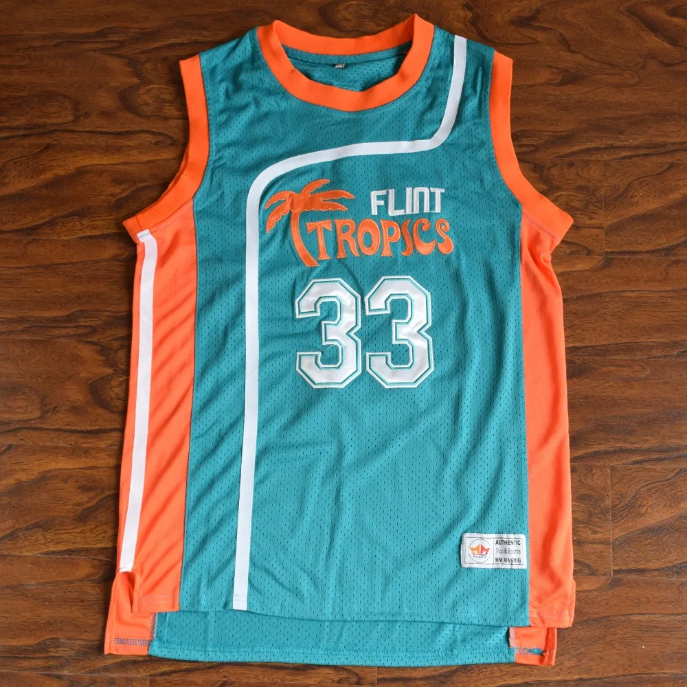 MM MASMIG Jackie Moon #33 Flint Tropics Basketball Jersey Stitched Green