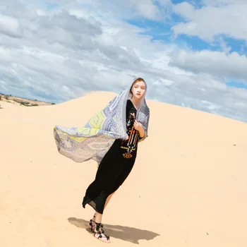 

Summer autumn new cotton and linen thin scarf printed cotton sunscreen silk scarves for women sjaaltjes bufanda mujer