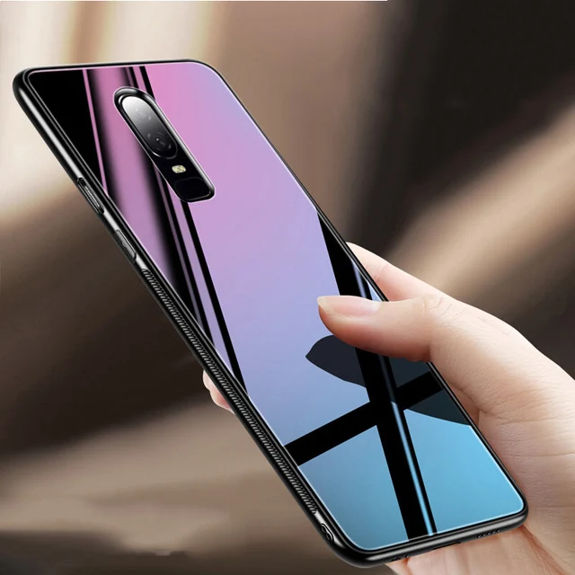 

For Oneplus 6 6T Case Luxury Hybrid Tempered Glass Back Cover Oneplus6 6T Shockproof Hard Housing for One Plus 6 6T Phone Cases