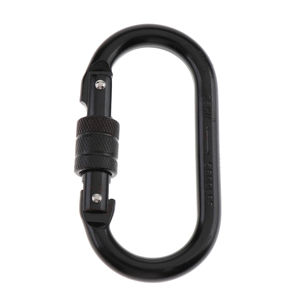 

25KN Oval Style Screw Locking Gate Carabiner Outdoor Tools Accessories for Climbing Hammock Hiking Hanging Ropes Swing Set
