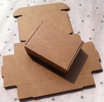 

95x95x35 mm (350 gsm) square kraft paper box Brown kraft gift boxes for jewelry candy chocolate packaging Wholesale 100 pcs/lot