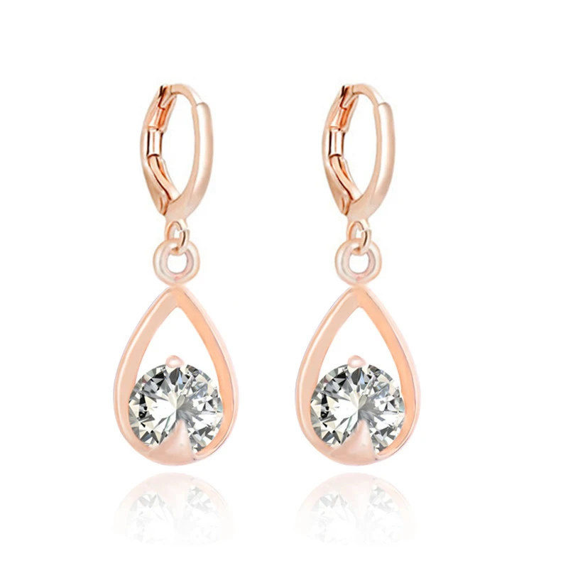 Женские серьги подвески misanryne золотого цвета с фианитами и кристаллами|earrings