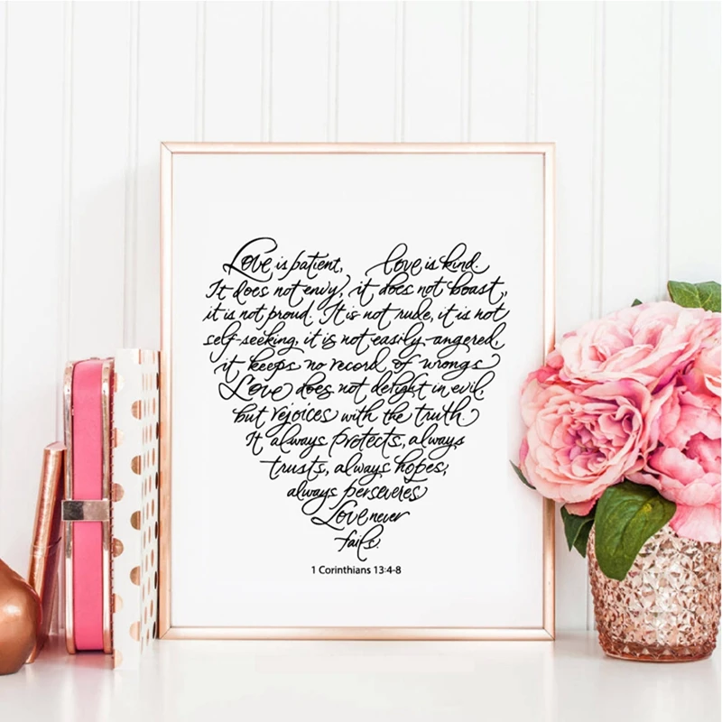 Love is Patient Canvas Art Painting Wedding Decor