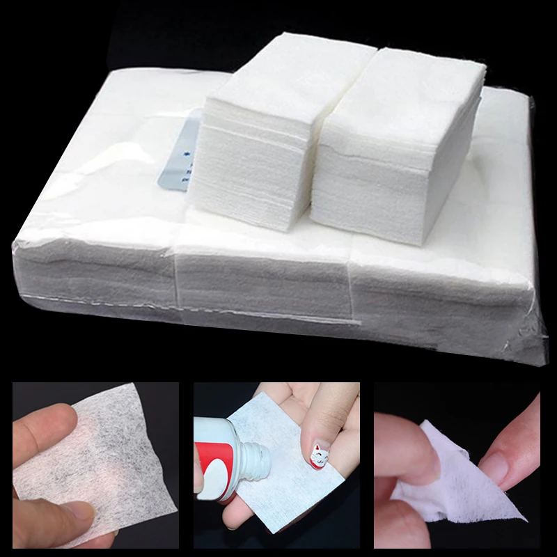 

900pcs Lint-Free White Nail Cotton Wipes UV Gel Nail Tips Polish Remover Cleaner Lint Paper Pad Nail Art Cleaning Manicure Tool
