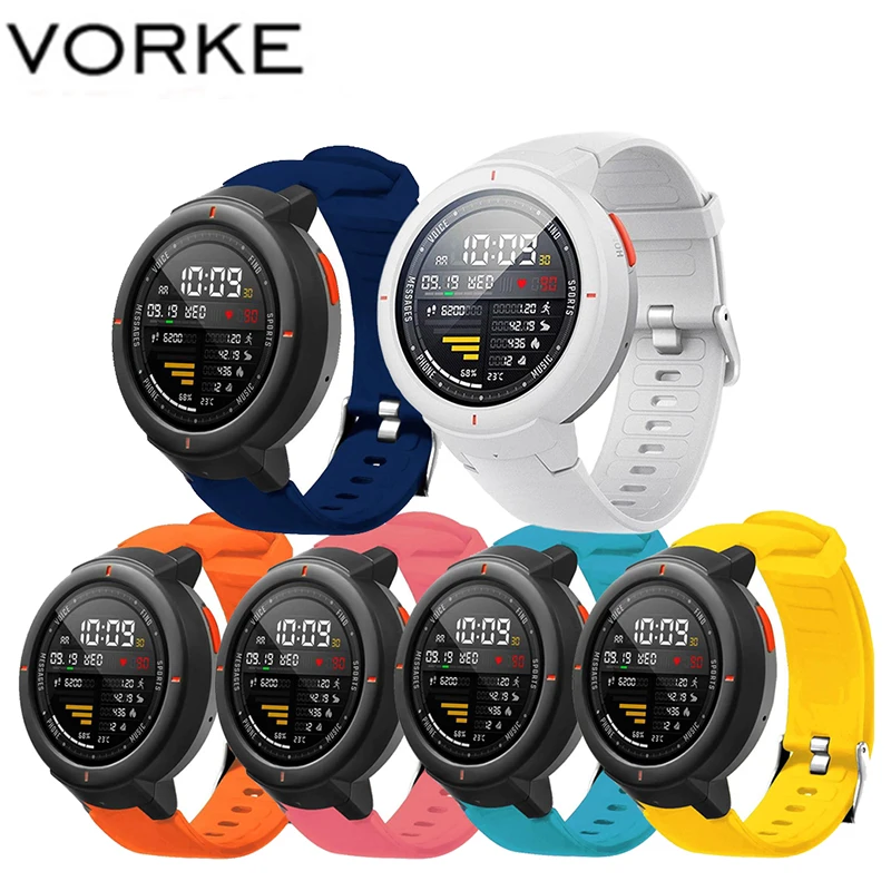 Vorke мягкие Сменные силиконовые часы браслет ремешок 20 мм для Huami Amazfit 3 Verge