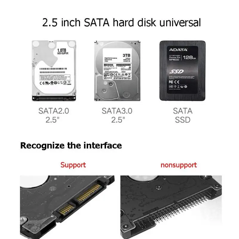 2," Высокоскоростной корпус для жесткого диска USB 3,0 на SATA внешний твердотельный жесткий диск SSD чехол Caddy для ноутбука Macbook