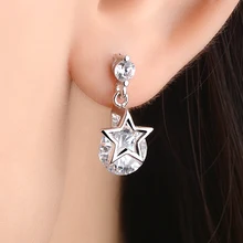 Серьги-гвоздики в форме звезды, циркониевые круглые, без никеля, пятиконечная звезда, Новое поступление, высококачественное покрытие, модные ювелирные изделия