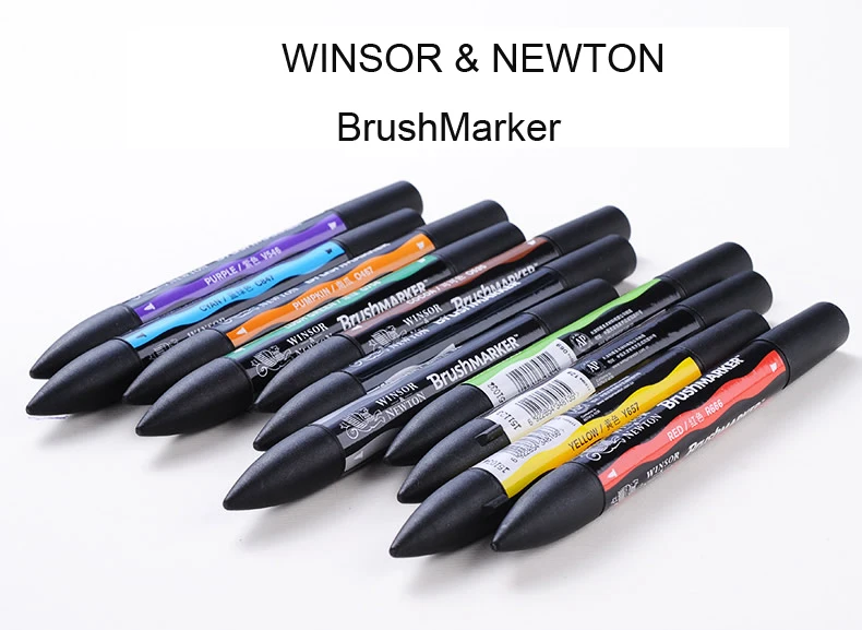 Winsor Ньютона brushmarker мягкий наконечник 6/12 Цветов маркеры с двухголовой Твин Маркеры на спиртовой основе кончик кисти тон кожи маркеры