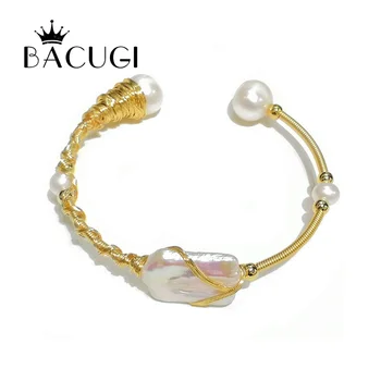 

Baroque Natural Freshwater Pearl multi-wire wrapping Bracelets For Women Wedding Gifts Adjustable Bracelet & Bangle Fine Jewelry