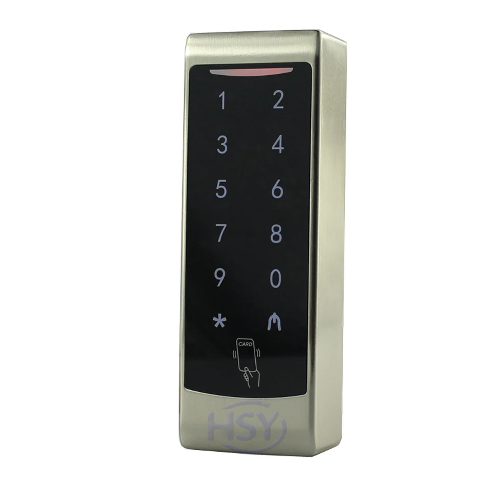 HSY металлический чехол с сенсорной клавиатурой Автономный контроллер считыватель RFID EM карта единый контроль доступа к двери Система с 10 шт. брелок