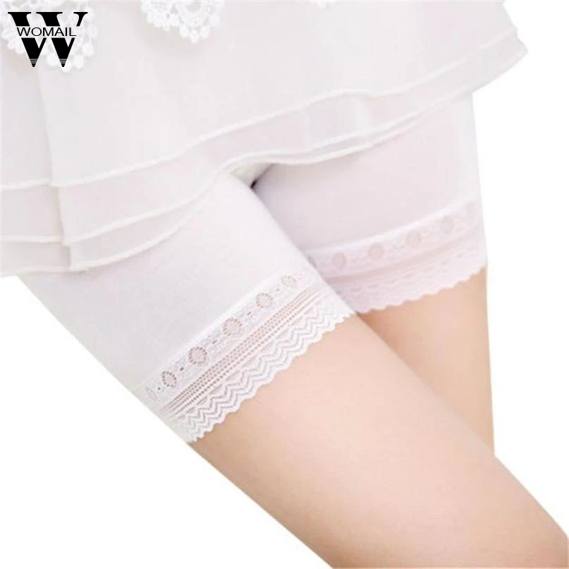 Womail Fashion кружево многоярусные юбки короткая юбка под защитные штаны для девочек популярное Нижнее белье Шорты Для женщин, близко расположены чашечки, Nov8 - Цвет: Белый