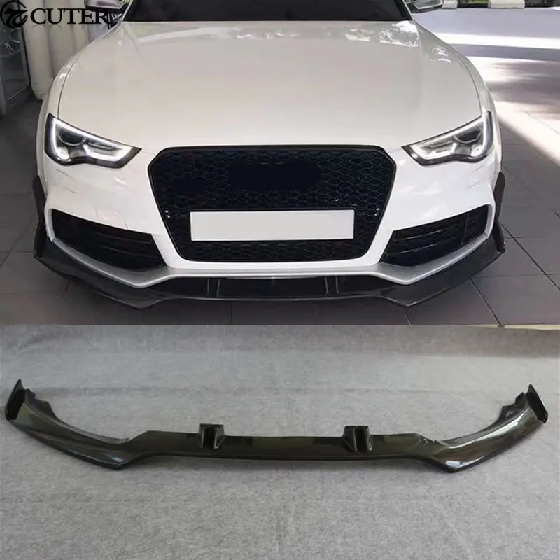 Разветвитель губ переднего бампера из углеродного волокна A5 RS5 для Audi 2D 4D 12 16|kit car
