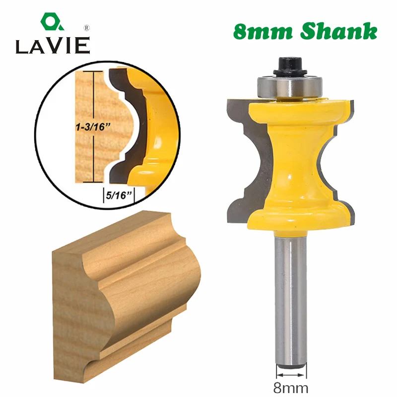  LA VIE 1PC 8mm Concave Radius Milling Cutters Convex Column Line knife Molding Router Bit Tenon Cut