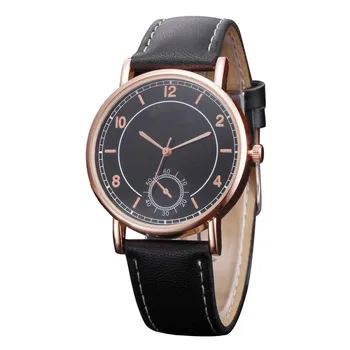 

Men Watch Retro Design Creative Dial PU Leather Strap Alloy Case Quartz Wristwatch heren horloge reloj de hombre horloges mannen