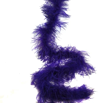 

Free shipping 2pcs/lot 25g 2m long purple ostrich Feather boa/scarf/skirt natural ostrich feathers trims for wedding/party/stage