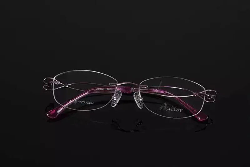 

Pure Titanium Anti-Corrosion Business Women Reading Rimless Glasses Reading Clear Eye Lens Female Spectacle Eyewear Accessories