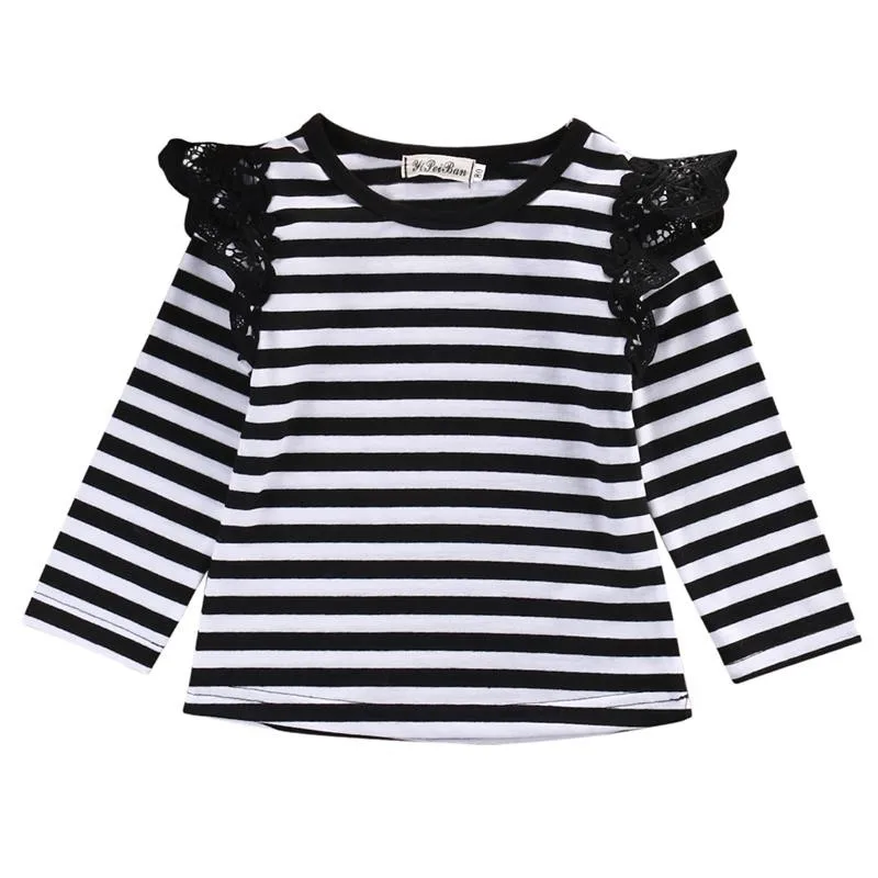 Pudcoco/Новые поступления, лидер продаж, детские кружевные рубашки для маленьких девочек Повседневная Милая одежда с длинными рукавами для малышей