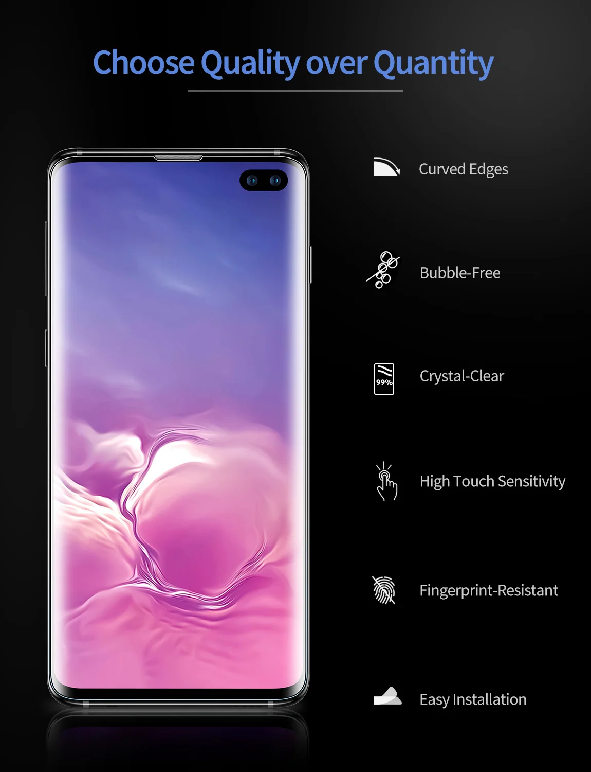 2 шт./лот ESR Экран протектор для samsung Galaxy S10 полный охват мягкий TPU Crystal Clear Защитная пленка для samsung Galaxy S10 плюс