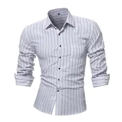 Полосатый элегантная рубашка 2019 повседневное модные для мужчин блузка Творческий плюс размеры забавная блузка смокинг хип хоп вечерние Blusa