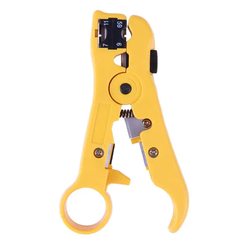 

Multifunction Coaxial Cable Stripper Clamp Crimping Plier Wire Stripper for RG69/6/11/7 Telephone Flat wire Network twisted pair