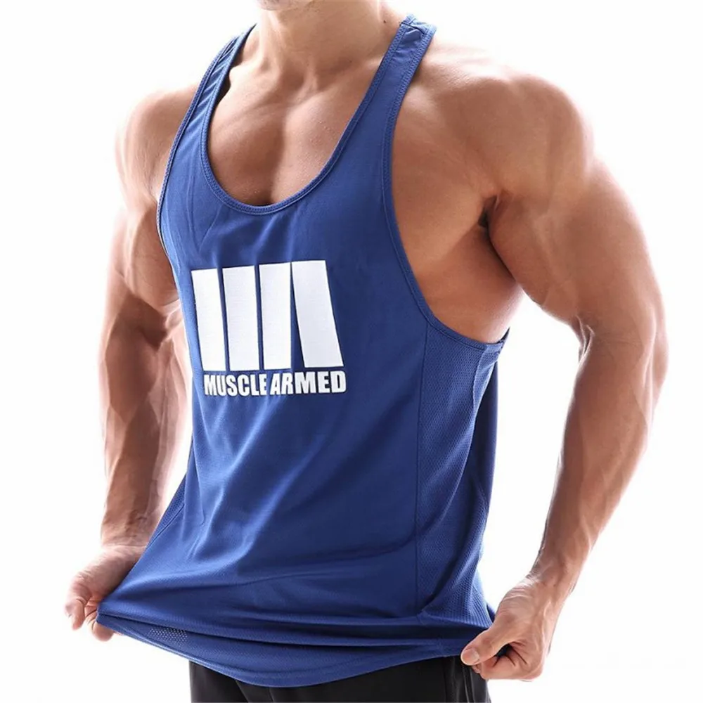 

Bodybuilding Tank Top Men Gyms Fitness Sleeveless Vest Quick dry Stringer Singlet Undershirt Man Workout Crossfit Brand Clothing