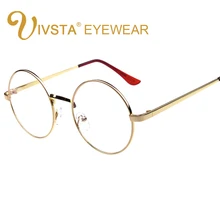 IVSTA оправа для очков круглая Женская оптическая прозрачная линза золотая металлическая винтажная Ретро рецептурная линза стимпанк 702