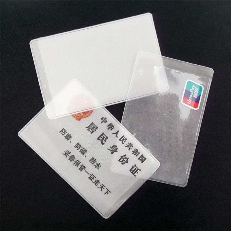 

10Pcs 9.6*6cm Clear Holder Cases Travel Ticket Holders Transparent Frosted PVC Business ID Cards Covers Waterproof Protect Bags