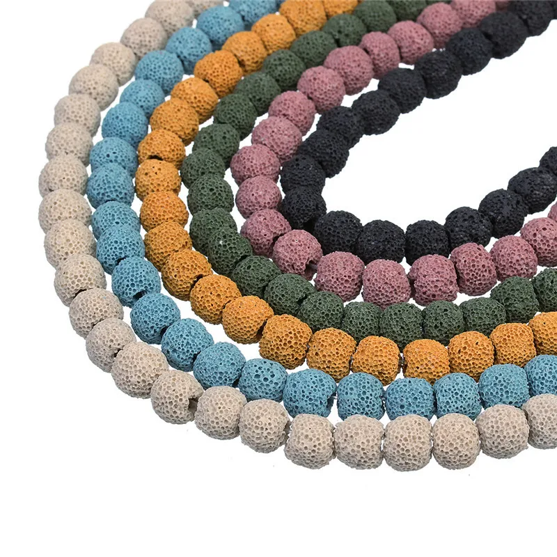 Бусины из натурального камня черного и белого цвета 8/10/12/14 мм|white lava beads|beads for diylava