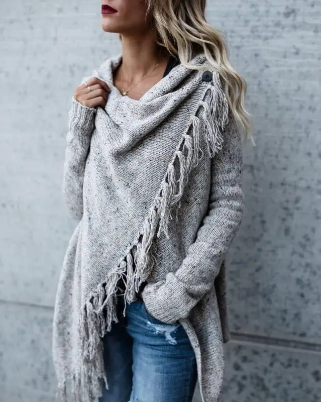 2019 осень и зима новый женский свитер большого размера с бахромой свитер женский дропшиппинг