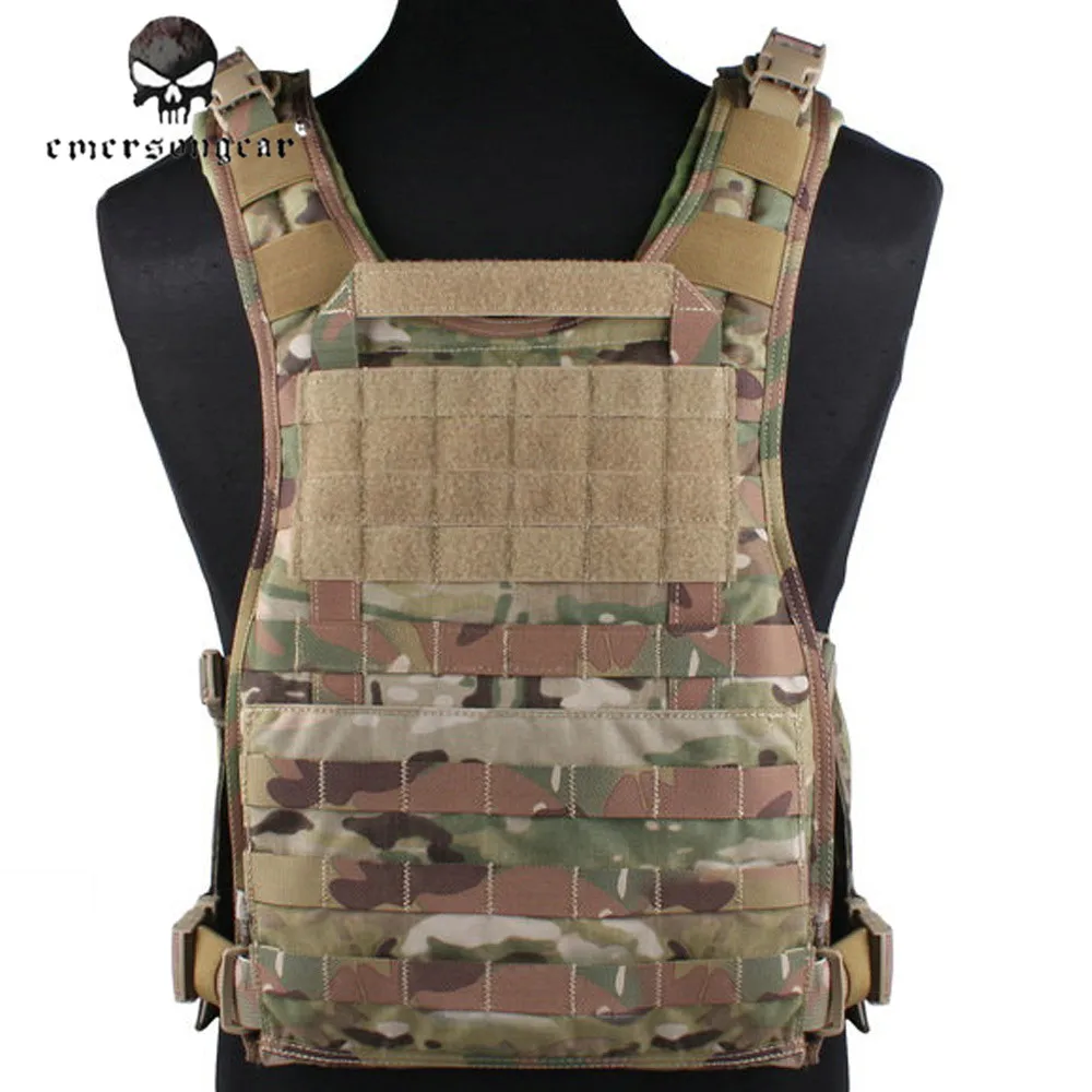 

EMERON RRV Tactical Molle Vest Back Panel Military Army Combat Gear Hunting Wargame Chest Protective Vest With 2 Panel Plates