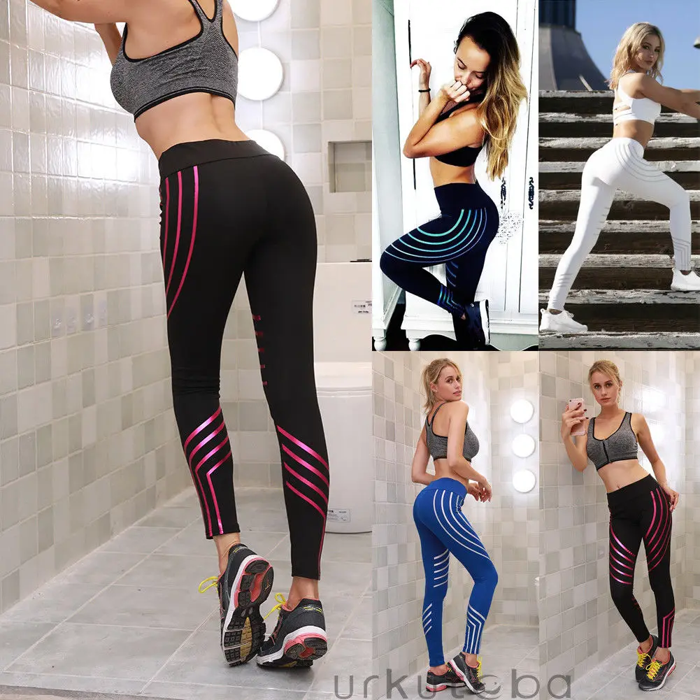 

Women Pop Yoga Workout Gym Leggings Fitness Sports Trouser Tight Athletic Pants