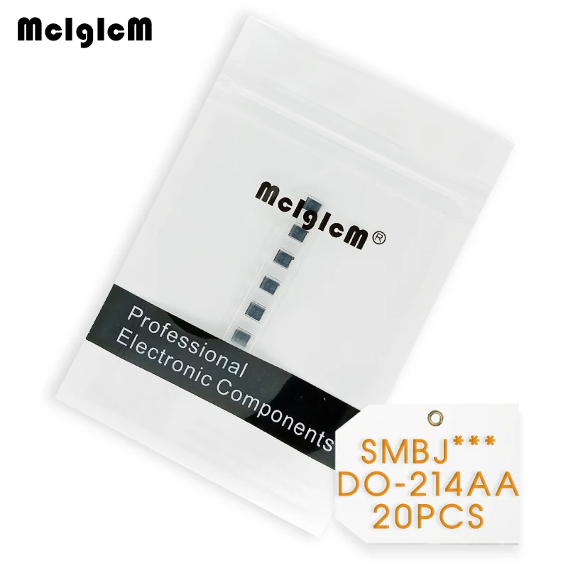 McIgIcM 20pcs 600W SMB_DO-214AA smd tvs diode SMBJ14A SMBJ15A SMBJ16A SMBJ18A SMBJ20A SMBJ22A SMBJ24A SMBJ26A | Электронные