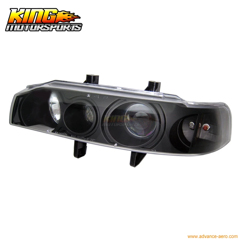 

For 1990-1993 Honda Accord 1Pc Projector Headlights Black Blue USA Domestic Free Shipping