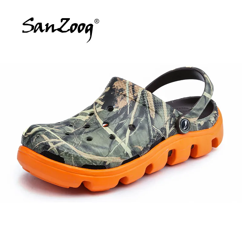 

High Quality Camouflage Hollow Jelly Shoes Sandals Men Casual Beach Slides Light Comfortable Slippers Outdoor Wearing Flat Shoes