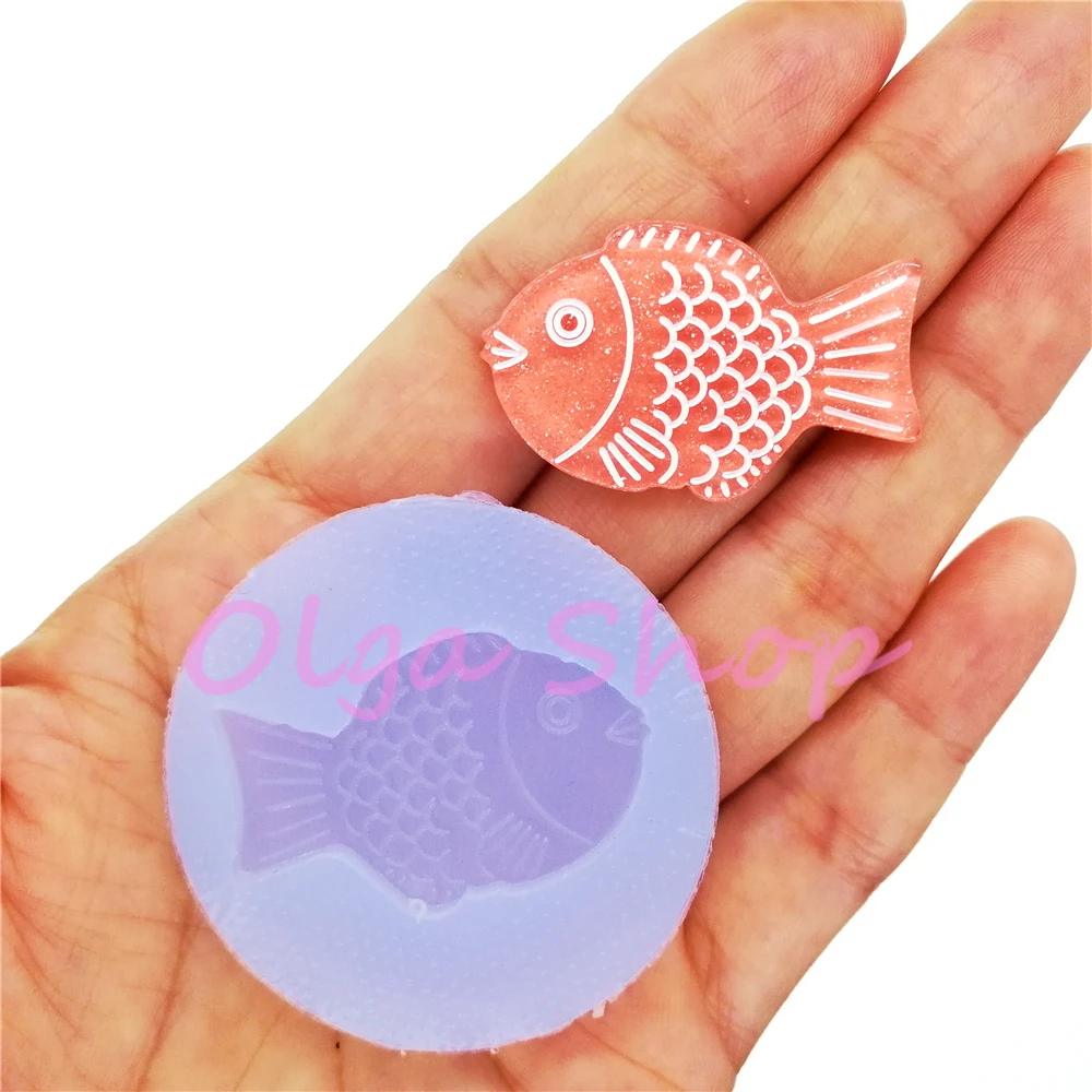 DYL873 Kawaii Fish силиконовая форма полимерные художественные серьги цветочное