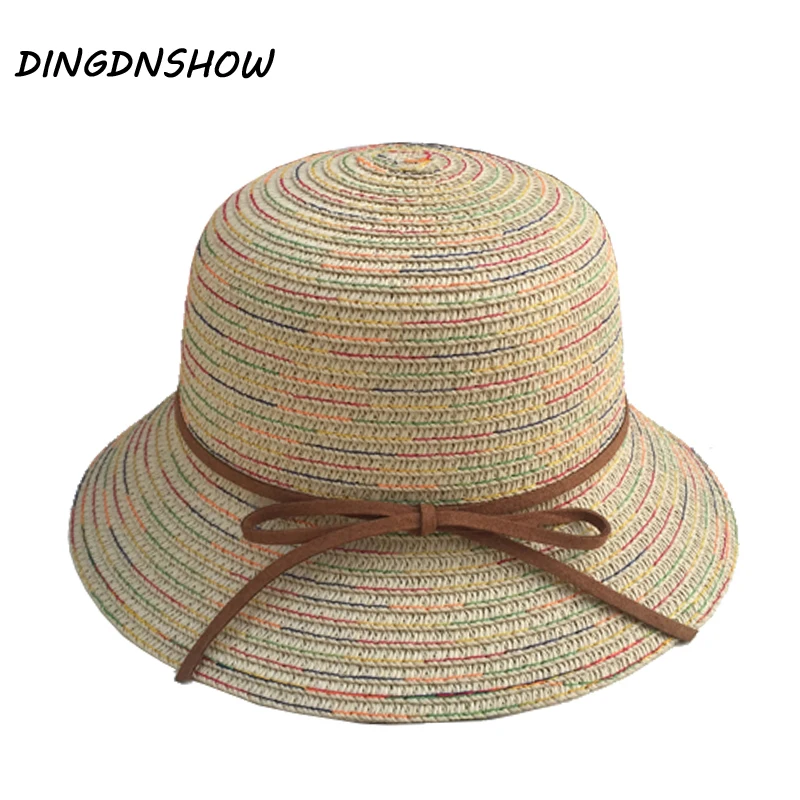 

[DINGDNSHOW] 2019 Brand Sun Hat Kid Vintage Summer Hat for Boy and Girl Elegant Straw Hat Striped Beach Cap Baby