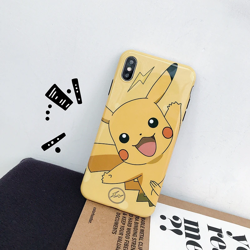 

Luxury Pokйmon PIKA CHU Cute Phone Case for iPhone 6 6s 7 8 Plus X XS XR XSMax Soft TPU cartoon