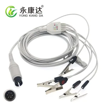 

Free shipping universal 6pin one piece 5leads ecg cable adapter to animal metals clip