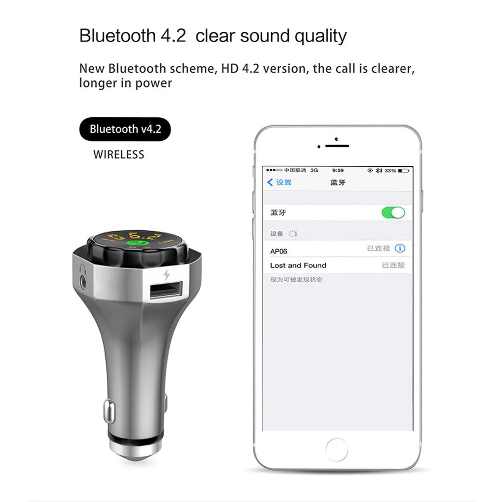 Fm передатчик Aux беспроводной Bluetooth модулятор громкой связи автомобильный