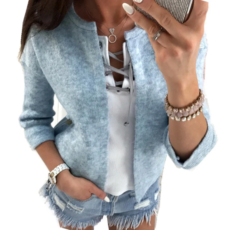 Basic Jacket Women Knitted Cardigant Motorcycle Jackets Coat Streetwear Autumn Women Clothes WS1359Z Basic Jacket Women Knitted Cardigant Motorcycle Jackets Coat Streetwear Autumn Women Clothes WS1359Z