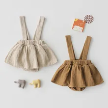 Весенне-осенняя юбка на лямках Милая простая Женская одежда для девочек