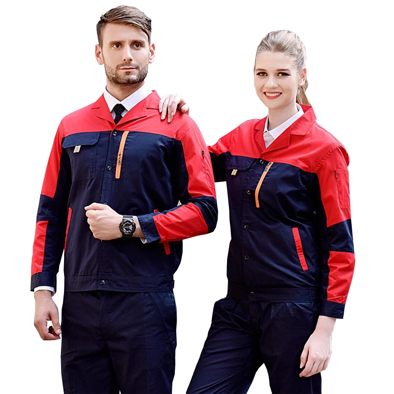 

2 piece overalls mens jacket set quality wearable fashion men's jacket set large size loose auto repair welder 2pcs jacket set