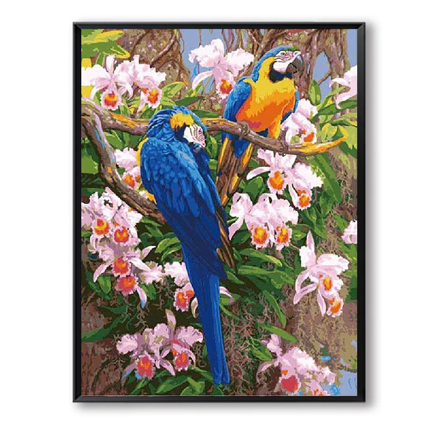 

DIY Oil Painting By Numbers Animals Parrot Abstract Oil Painting On Canvas Home Decoration Home Wall Kids Room Bird SZH-337