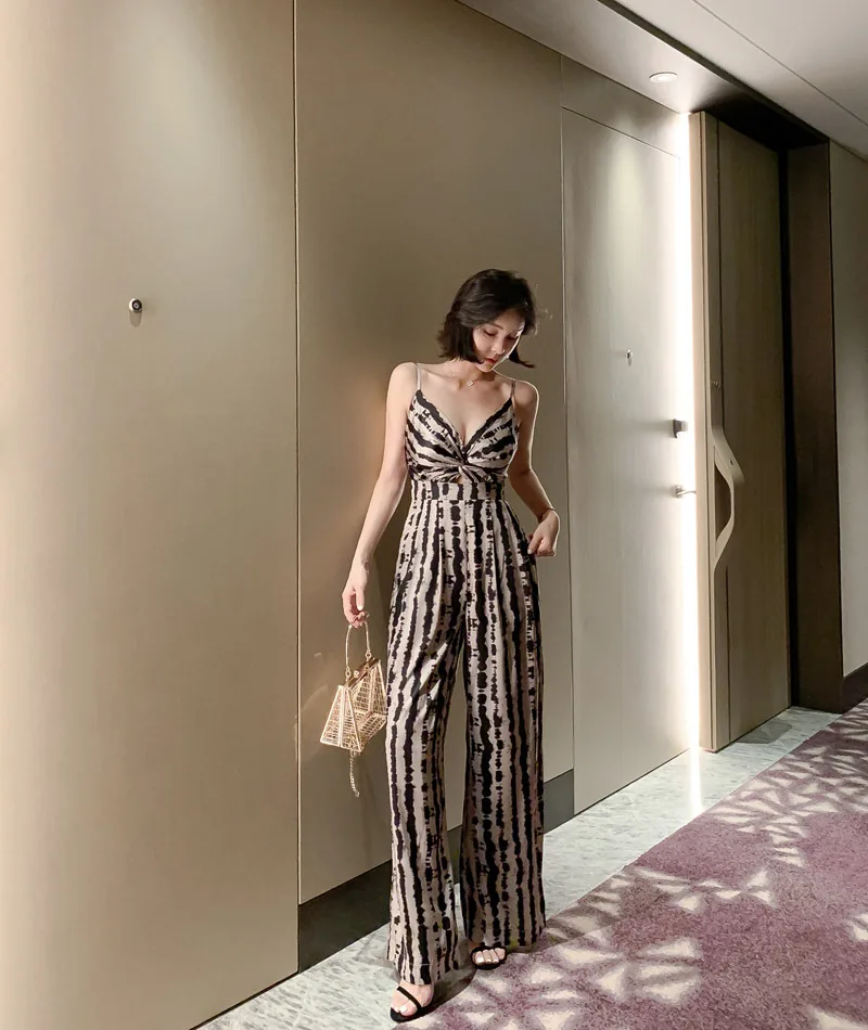 2019 New Women Summer Beach Style Holiday Polyester V-neck Full Length Hollow Out Sling Leopard Print Jumpsuits 2019 New Women Summer Beach Style Holiday Polyester V-neck Full Length Hollow Out Sling Leopard Print Jumpsuits