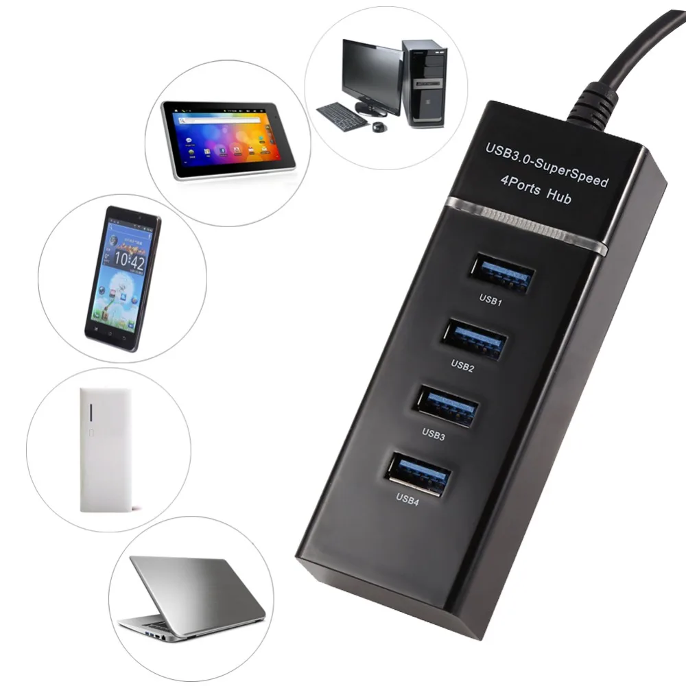 4 Ports USB 3.0 HUB with Power Charging and Switch Multiple USB
