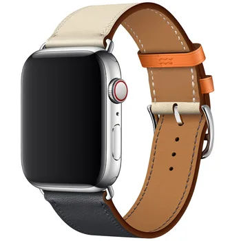 

Genuine Leather Watch Strap For Apple Watch Series 4 Wrist Band Colorful Single Tour Bracelet For Apple Series 1 2 3 Watchbands