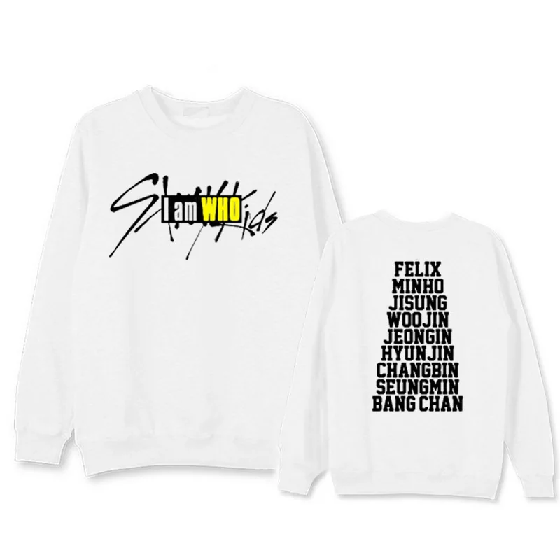 Детские толстовки в стиле Харадзюку С Капюшоном и надписью I am WHO Kpop Moleton harajuku