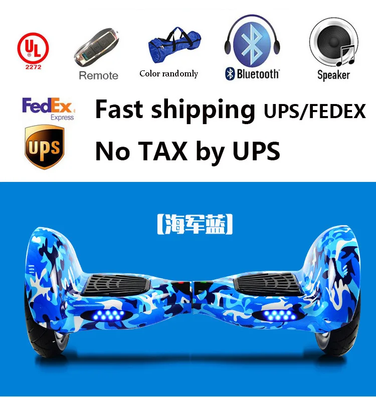 

NO TAX Hot Sale 2 Wheels 10 Inches Smart Electric Mini Scooter LED Light Self Standing Balancing Scooter with Bag