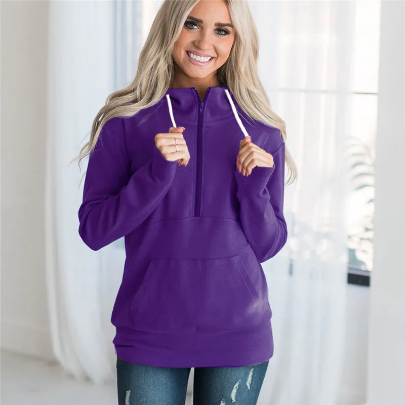 2019 Women Hoodie Sweatshirts Hooded Autumn Solid Fashion Women's Hoodies Plus Size Pockets Zipper Long Sleeve Pullovers Jumpers 2019 Women Hoodie Sweatshirts Hooded Autumn Solid Fashion Women's Hoodies Plus Size Pockets Zipper Long Sleeve Pullovers Jumpers